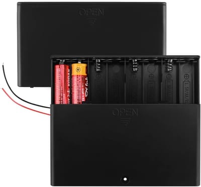 Dailygoody - 12V batterijbehuizing - Batterijhouder met schakelaar - Stabiele output - 8 x AA formaat - Bekabelde kabels - Geschikt voor diverse toepa...
