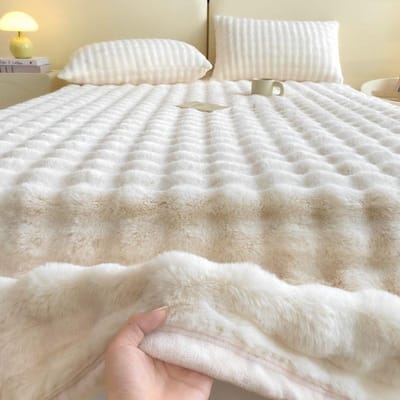 Winter Bubble Velvet Melkfluweel met Fluweeldeken Enkel Stuk Verdikte Pluche Matras 201x232cm-1.5m