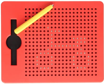 Lobbes magnetisch tekenbord leerbord educatief speelgoed rood.
