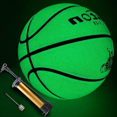 Glow in the dark basketbal maat 7 cadeau - basketbal met zoekwoord 1 en zoekwoord 2
