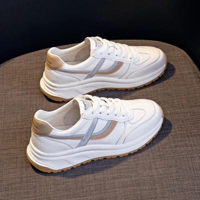 Echt Leer Kleine Witte Schoenen Dames Lente en Herfst Nieuw A-Gump Dames Schoenen Alles-match Hot Style Ins Trendy Papa Sport Casual Schoenen 40