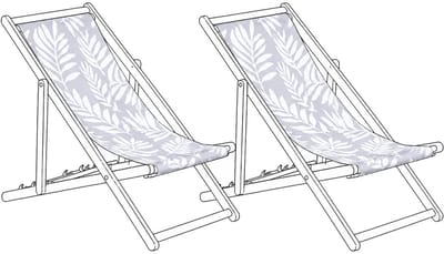 ANZIO/AVELLINO - Set van 2 hoezen - Bladpatroon/Grijs - Polyester
