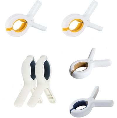 Solidchoice- Handdoekclips 6 stuks - Antislip - Duurzaam - Voor bevestiging - Voor grote voorwerpen - Roestvrijstalen veer - 9,5 x 6,5 x 1,8 cm - Wasknijpers