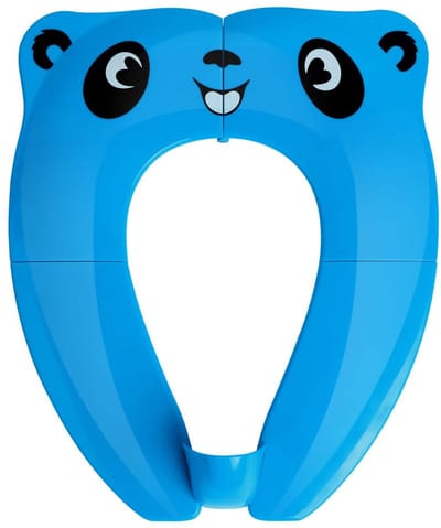 longziming -Opvouwbare Kinder Toiletbril met Antislip en Spatbescherming – Draagbare Peuter Toiletzitting van ABS – Inclusief Draagtas – Panda Ontwerp – Blauw