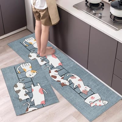 Tapis de cuisine antidérapant, tapis de bain, doux, pour chambre à coucher, salon, paillasson de cuisine 40cmx60cm 40cmx120cm white