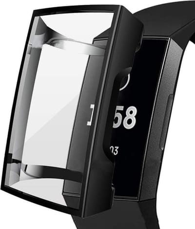 YPCd® FitBit Charge 3 Siliconen Case - Zwart - 360 bescherming