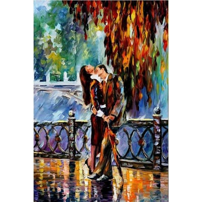 5D DIY Diamond Painting minnaar op de brug Borduren Kruissteek Strass Mozaïek Home Decor 20X30CM gray