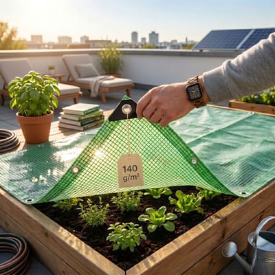 FLOORDIREKT Afdekzeil - Beschermhoes - Leno - 140 g/m² - Waterdicht & UV Bestendig - Groen/Transparant - 2 x 3 m