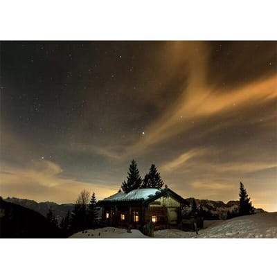 Diamant borduurwerk schilderij borduurpakketten muur mozaïek sneeuw houten huis Home decor cadeau 20X30CM black