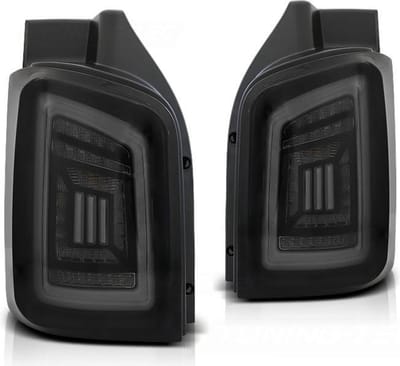 Achterlichten - VW T5 - 04 03-09 / 10-15 - SMOKE ZWART WIT - LED