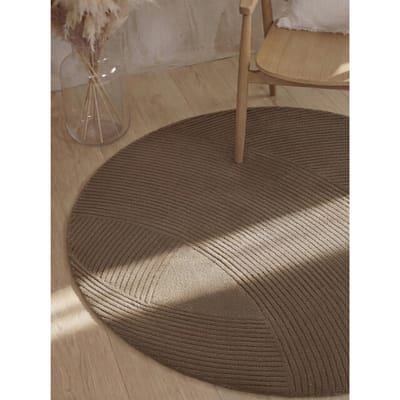 Ted Baker Kensington rond wollen vloerkleed Victoria Bruin - Rond 160 Ø - (M)