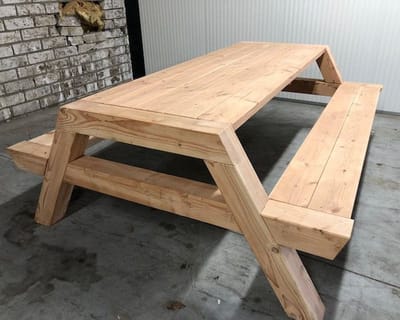 Rockwood® 6x Picknicktafel Douglas Big Foot 2.50m Montage op locatie. Extra gemak en vakkundige service