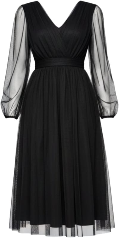 LARICA Jurk - Viscose - Rits - Effen Zwart XS
