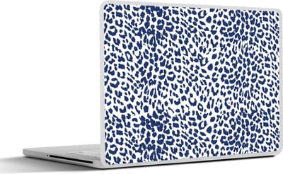 Laptop sticker - 10.1 inch - Dierenprint - Blauw - Panter - 25x18cm - Laptopstickers - Laptop skin - Cover