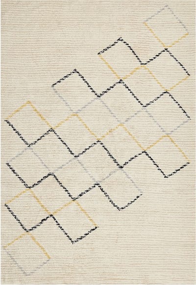 TEZPUR - Laagpolig vloerkleed - Lichtbeige - 160 x 230 cm - Katoen