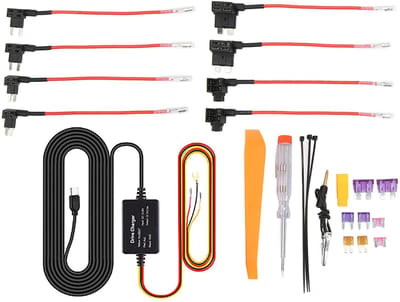 Dailygoody - Hardwire Kit Dash Cam - USB Zekering - Laagspanningsbeveiliging - 11Ft Oplader Netsnoer - Geschikt voor Dashcam - Type C