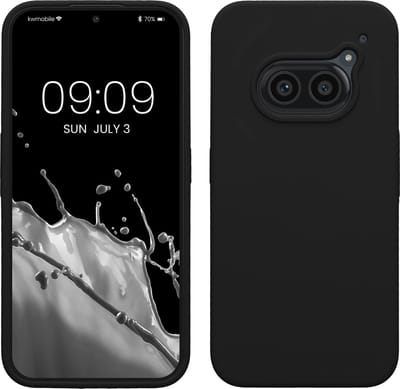 kwmobile telefoonhoesje geschikt voor Nothing Phone 2a / Phone 2a Plus - Hoesje met siliconen coating - Smartphone case in zwart