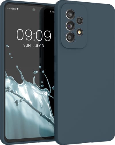 kwmobile telefoonhoesje geschikt voor Samsung Galaxy A53 5G - Hoesje met siliconen coating - Smartphone case in leisteen