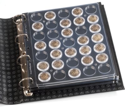 ENCAP, Bladen (4 rings) voor Munten Ø 40-41 mm. (20 st.) Transparant - afm: 240 x 282 mm.