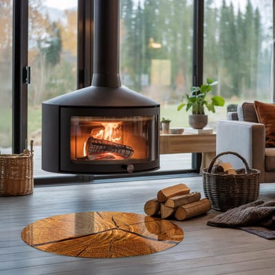 Coloray Vloerplaat Houtkachel - Vloerplaat Openhaard - 80 cm x 80 cm - Houtkachel Accessoires - Oranje Vloerplaat Kachel - Verwarmingsaccessoires - Plaat voor Onder Houtkachel - Open Haard Accessoires - Vloerplaat Voor Kachel
