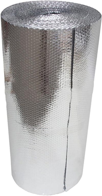 Noppenfolie Isolatie - Isolatiefolie Warmtefolie - Energie Besparen - Dubbellaags Aluminiumfolie - 1x4m - Zilver