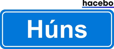 Hacebo - Plaatsnaam Sticker - 29x10 CM - Húns sticker - Verkeersborden sticker - grappige cadeaus - Húns