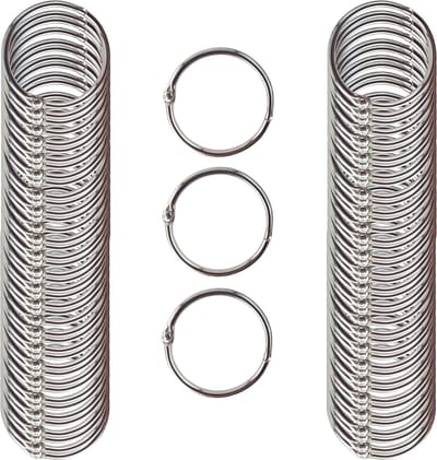 100 stuks ringbanden, metalen scharnierringen van 25 mm voor boekbinders, sleutelhangers, notitieboekjes, plakboeken, notitieblokken en doe-het-zelf fotoalbums