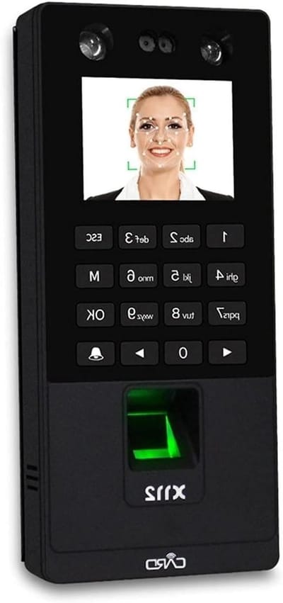Tijdregistratiesysteem - Gezichtsherkenning Vingerafdrukscanner - Toegangscontrole Werknemers - Meerdere Verificatiemethoden - 500 Gezichten 1500 Vingerafdrukken - Zwart