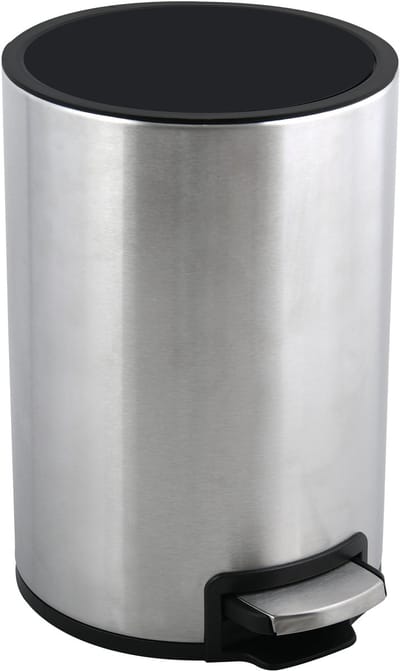 spirella Pedaal Prullenbak 5 Liter - RVS - Afvalbak met Zachte Sluiting - Vingerafdrukbestendig - Ideaal voor Badkamer en Keuken - 30x25x20cm - Zilver