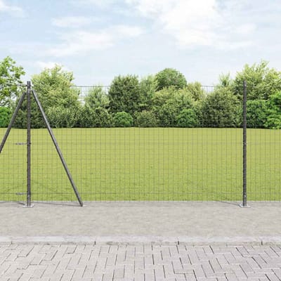 vidaXL - Euro-hek - met - betonnen - voetstuk - 10 - x - 1,2 - m - PVC-Coated - Staal - Mesh