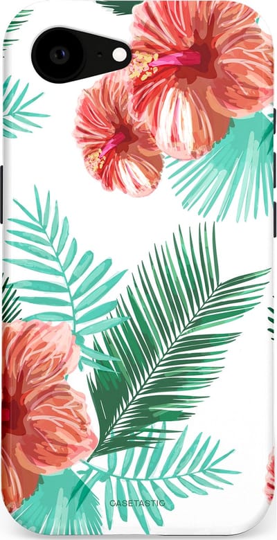 Casetastic Hoesje Geschikt voor Apple iPhone 16e Magsafe - Stijlvolle Beschermende Duo-layer Case - Exotisch Roze Flora