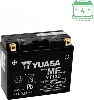 Batterie SLA Yuasa pour Moto Ducati 750 Monster Ie 2000 à 2002 YT12B / YT12B-BS / 12V 10.5Ah Neuf