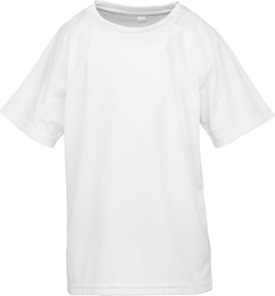 Spiro Childrens Boys Performance Aircool T-Shirt (Wit)