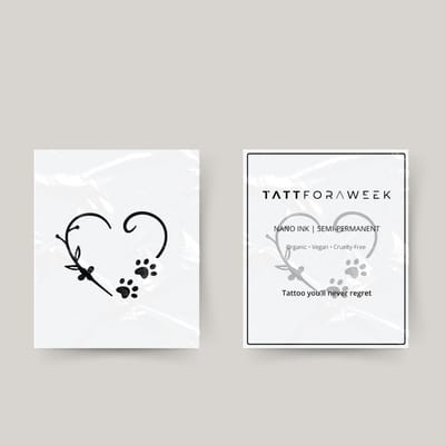 Tijdelijke tattoo dog love | Neptattoo volwassenen | Tijdelijke tattoo voor volwassenen | Temporary tattoo | Plaktattoos voor volwassenen | Neptattoos | Probeer zorgeloos een tattoo | tattforaweek