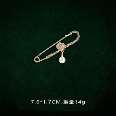 Broches Branches Strass Cristal Mignonnes Raffinées Épingles Hijab Pour Femmes Costume Écharpe Broche Fleur Bijoux beige