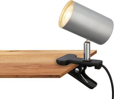 Briloner Klem - Bureaulamp - 2766014 - Zwenkbaar - Knijpbaar - Kabelschakelaar - Stekkerbediening - 16,5 x 6,5 x 12 cm - Mat chroom