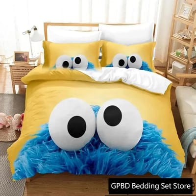 Impression 3D Cookie Dessin Animé Monstre Anime Ensemble de Literie Double Twin King Housse de Couette Couette Taie d'Oreiller Garçons Filles Adultes Chambre 70x133cm