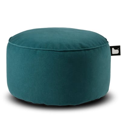 Extreme Lounging - b-poufe suede - poef rond - voor binnen - zachte suede stof - 60x40cm - teal