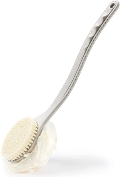 Exfoliërende Douche Body Brush met Loofah en Borstelharen - Back Scrubber met Lange Handgreep voor Huidverzorging