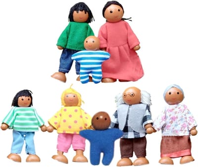 Mini Poppetjes - Kleine Figuren - Poppenhuis Spelen - Stimuleert Sociaal Denken - 22 x 12 x 3 cm