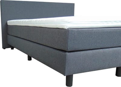 Boxspring 180x200 compleet - Met matrassen en topmatras - Antraciet - Nu met kussens