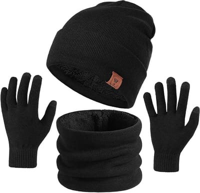 Winterset voor Mannen en Vrouwen: Gebreide Muts, Sjaal en Handschoenen met Touchscreen Functie voor Koude Dagen