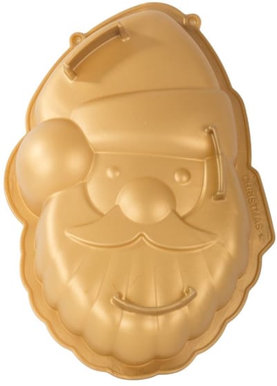 Kerstman cakevorm - siliconen bakvorm kerst- en feestdagen - taartvorm kerst - goudkleurig 28x16x3cm