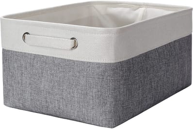 Unyqoos ® Opvouwbare Stijlvolle Stoffen Opbergmand met Handgrepen voor Diverse Ruimtes en Gebruiksmogelijkheden