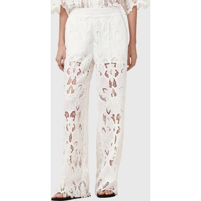 AllSaints Charli Emb Trouser Snow White Taglia: 6 | Pantaloni Outlet | Donna | Bianco