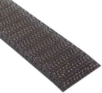 Klittenband, haakband zelfklevend, alleen haakzijde, kleur, lengte, breedte naar keuze/bruin, 20 mm x 8 m