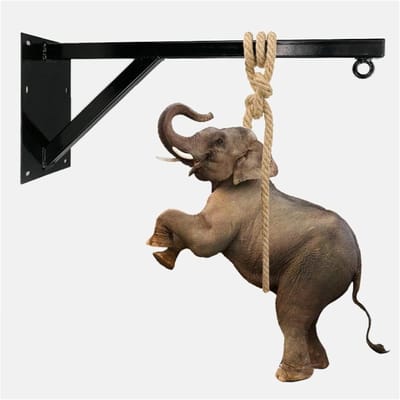 Zware Punch Bag - Wandbeugel Ringen - Boksen Trainen - Gepoedercoat IJzer - 100cm 500KG - Zwart
