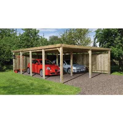 Weka Carport 618 Gr.3 Onbehandeld Zonder Dak 576x784cm