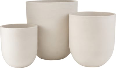 J-Line bloempot Rond Hoog - keramiek - wit - 3 stuks - Ø 58.5 cm