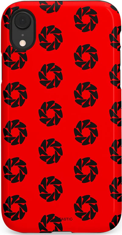 Casetastic hoesje geschikt voor Apple iPhone XR - Dubbellaagse bescherming - Zwarte Sterren op Rood - Fashion Case - Rood Zwart